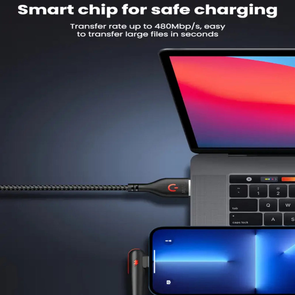 1m 2m Schnell Ladekabel USB Typ C Daten Handy Silikon Winkelstecker - 3KShop.de