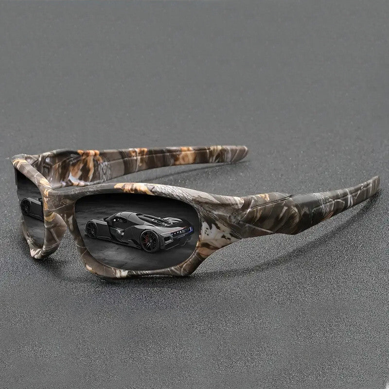Schwarze Sport-Sonnenbrille aus Polycarbonat