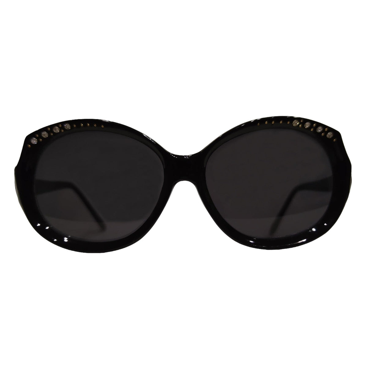 Schwarze Cat-Eye-Sonnenbrille mit Strass