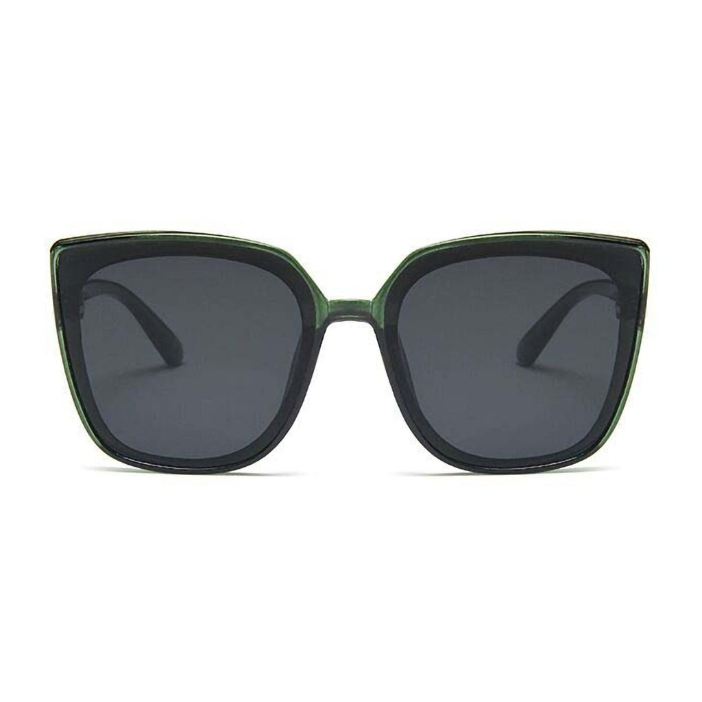 Oversized Cat-Eye-Sonnenbrille in Schwarz-Grün