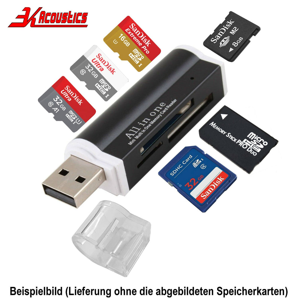 Schwarzer USB-Kartenleser für MicroSD SDHC MMC M2