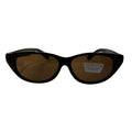 Schwarze Cat-Eye-Sonnenbrille mit braunen Gläsern