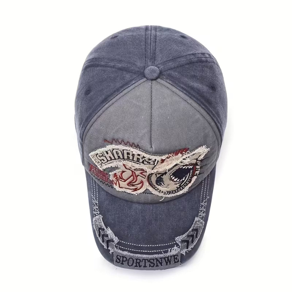 Sharks Vintage-Basecap aus Baumwolle mit Retro-Stickerei