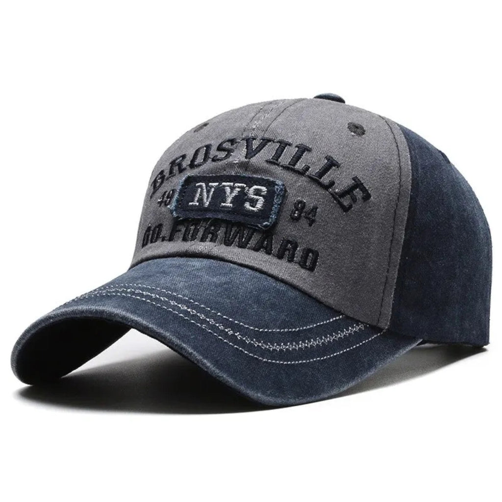 Brosville Vintage-Basecap aus Baumwolle mit Retro-Stickerei