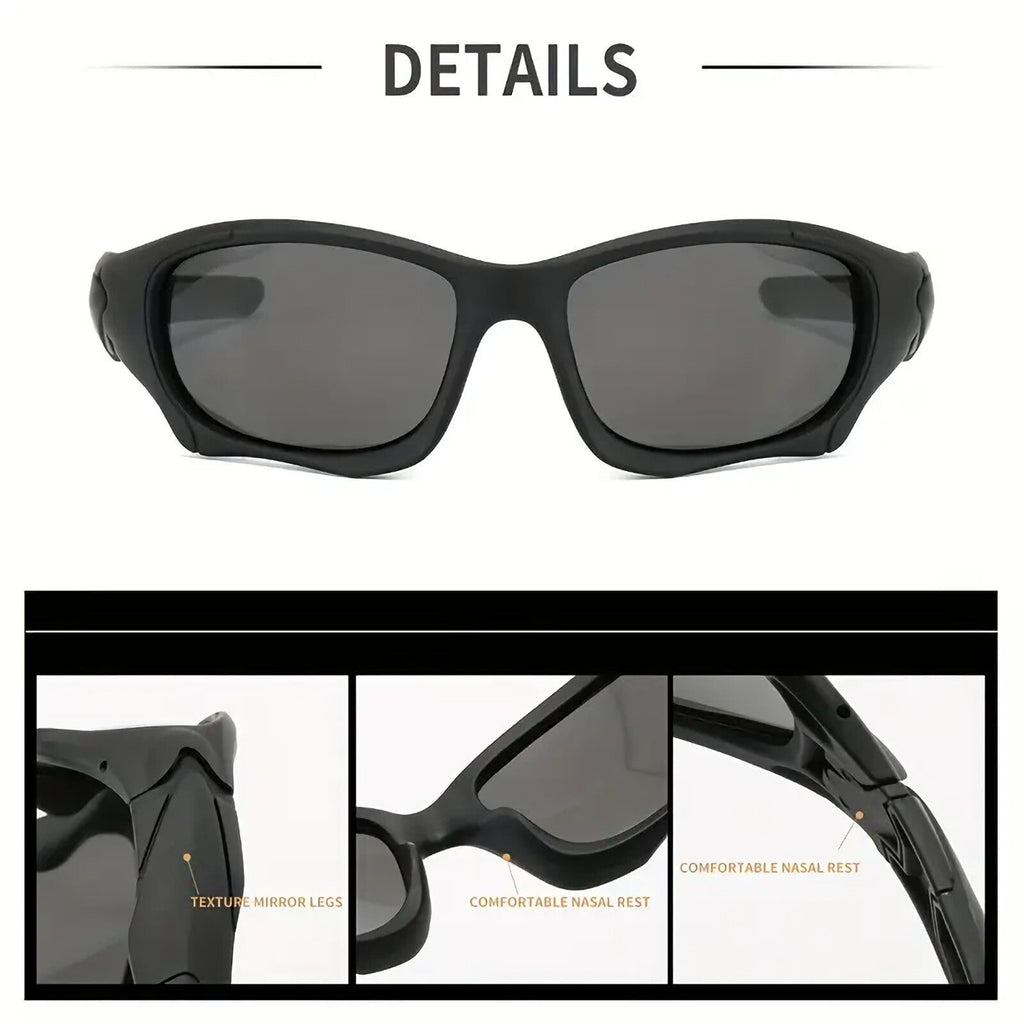 Schwarz-silberne Sport-Sonnenbrille aus Polycarbonat