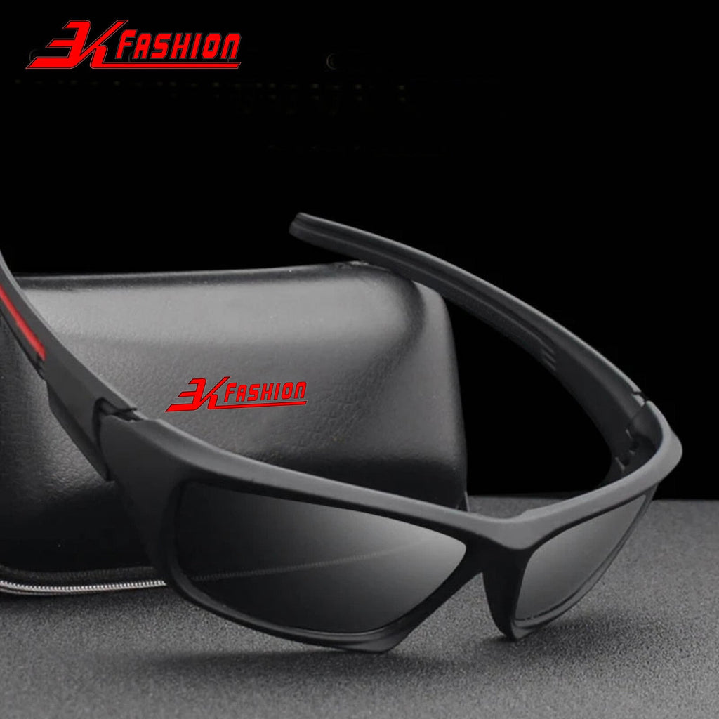 Schwarze 3K Fashion 768 Biker-Sonnenbrille aus TR90