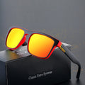 Schwarz-rote polarisierte Sonnenbrille verspiegelt