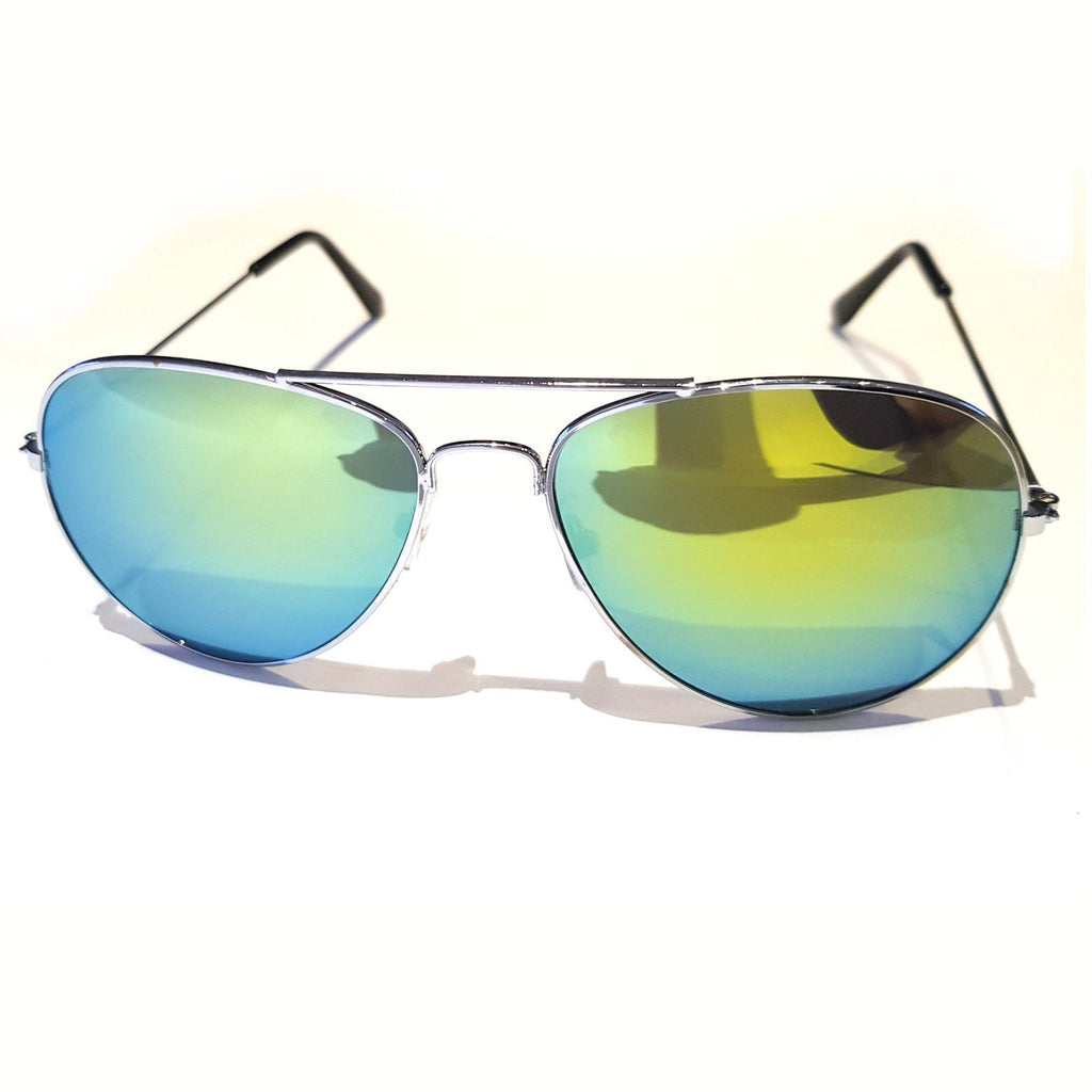 Silber-goldene verspiegelte Piloten-Sonnenbrille