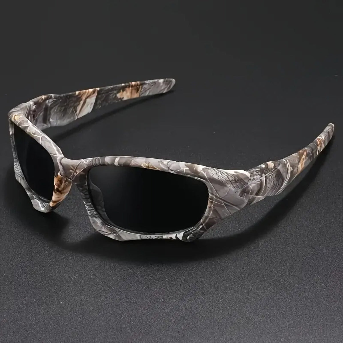 Schwarze Sport-Sonnenbrille aus Polycarbonat