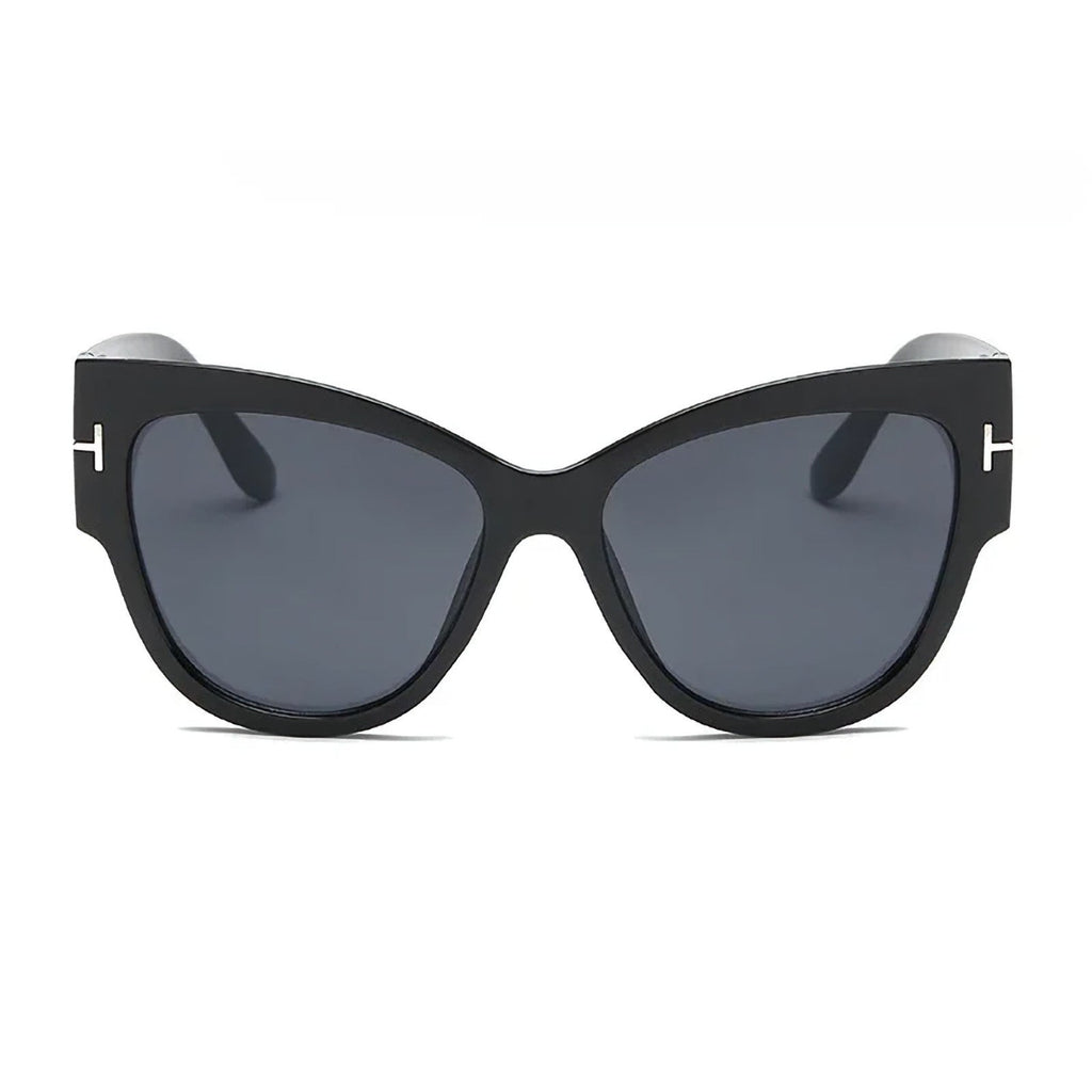 Schwarze Oversized Cat-Eye-Sonnenbrille
