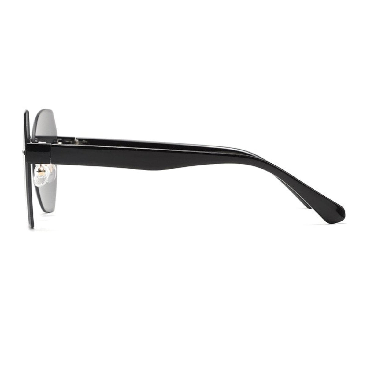 Ovale rahmenlose Designer-Sonnenbrille Schwarz-Grau