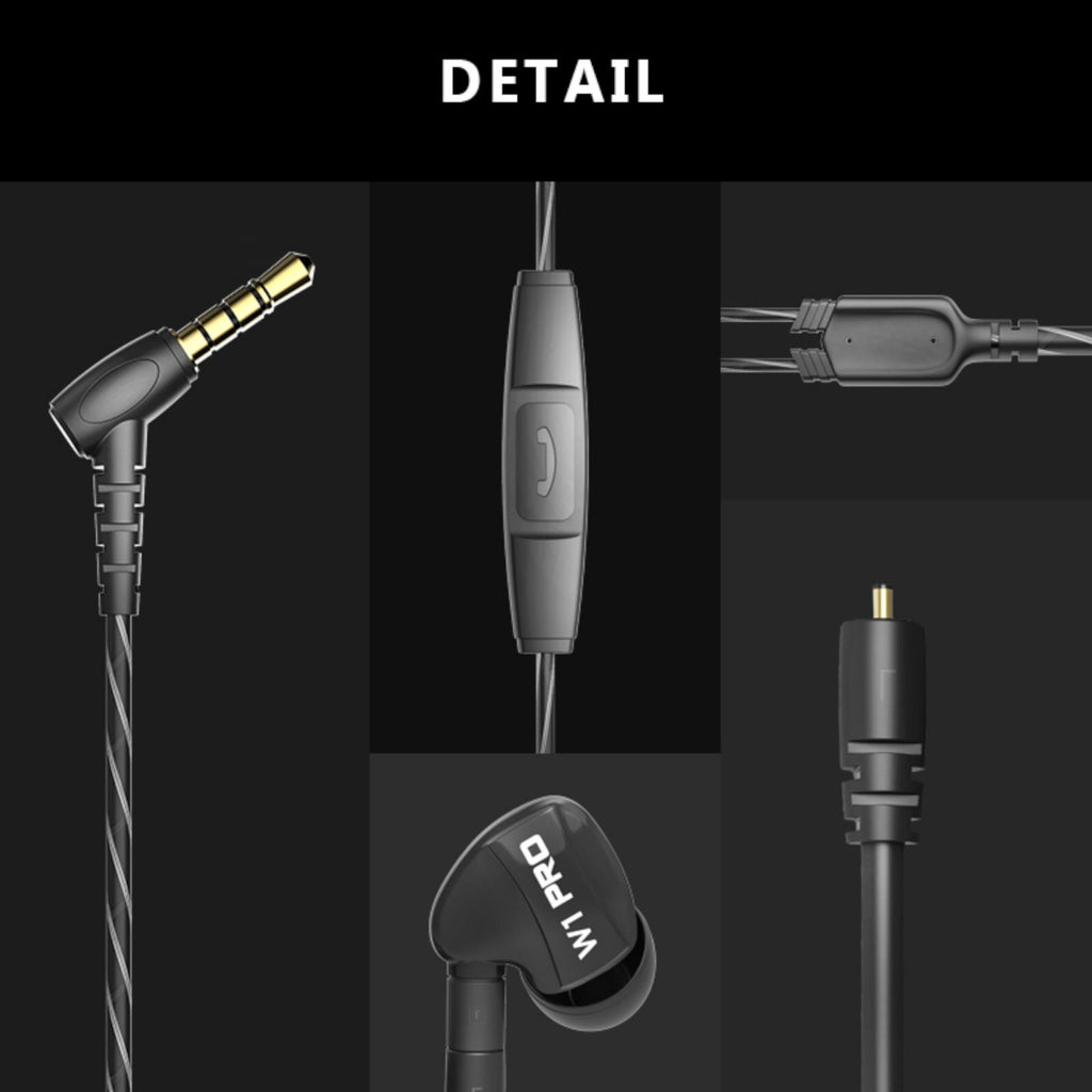 Super Bass High-End In Ear Kopfhörer QKZ W1 Rot Ohrhörer austauschbare Kabel - 3KShop.de