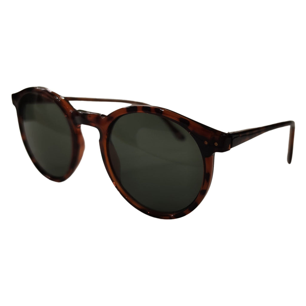 Braune Damen-Sonnenbrille im Tigerlook mit grauen Gläsern