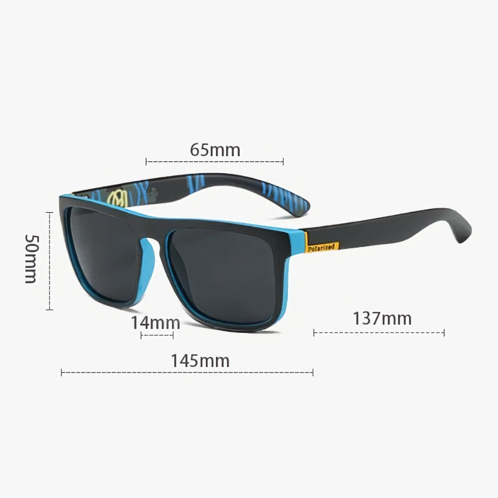 Schwarz-blaue polarisierte Sonnenbrille