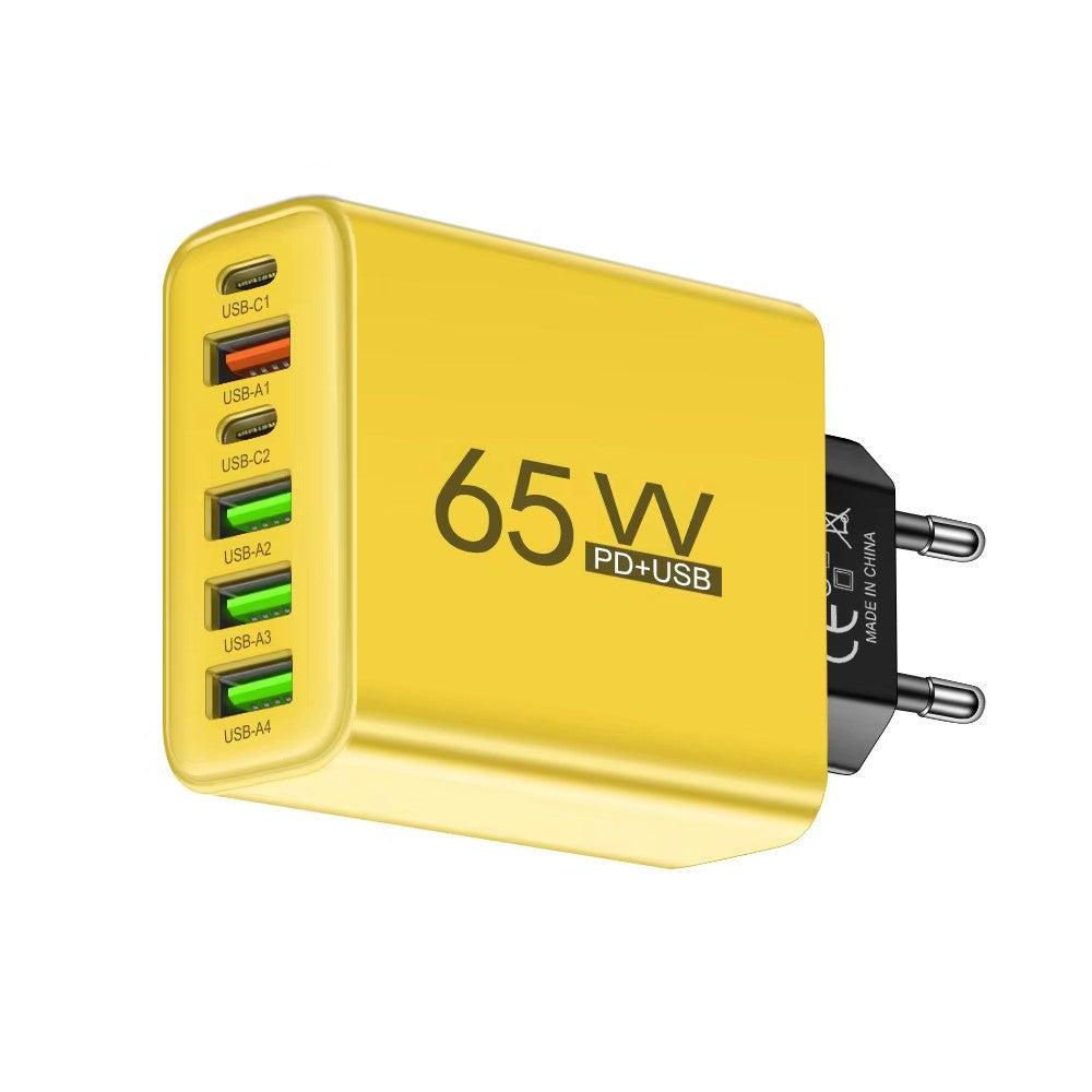 65-W-Schnellladegerät mit 6 USB-A- und USB-C-Ports