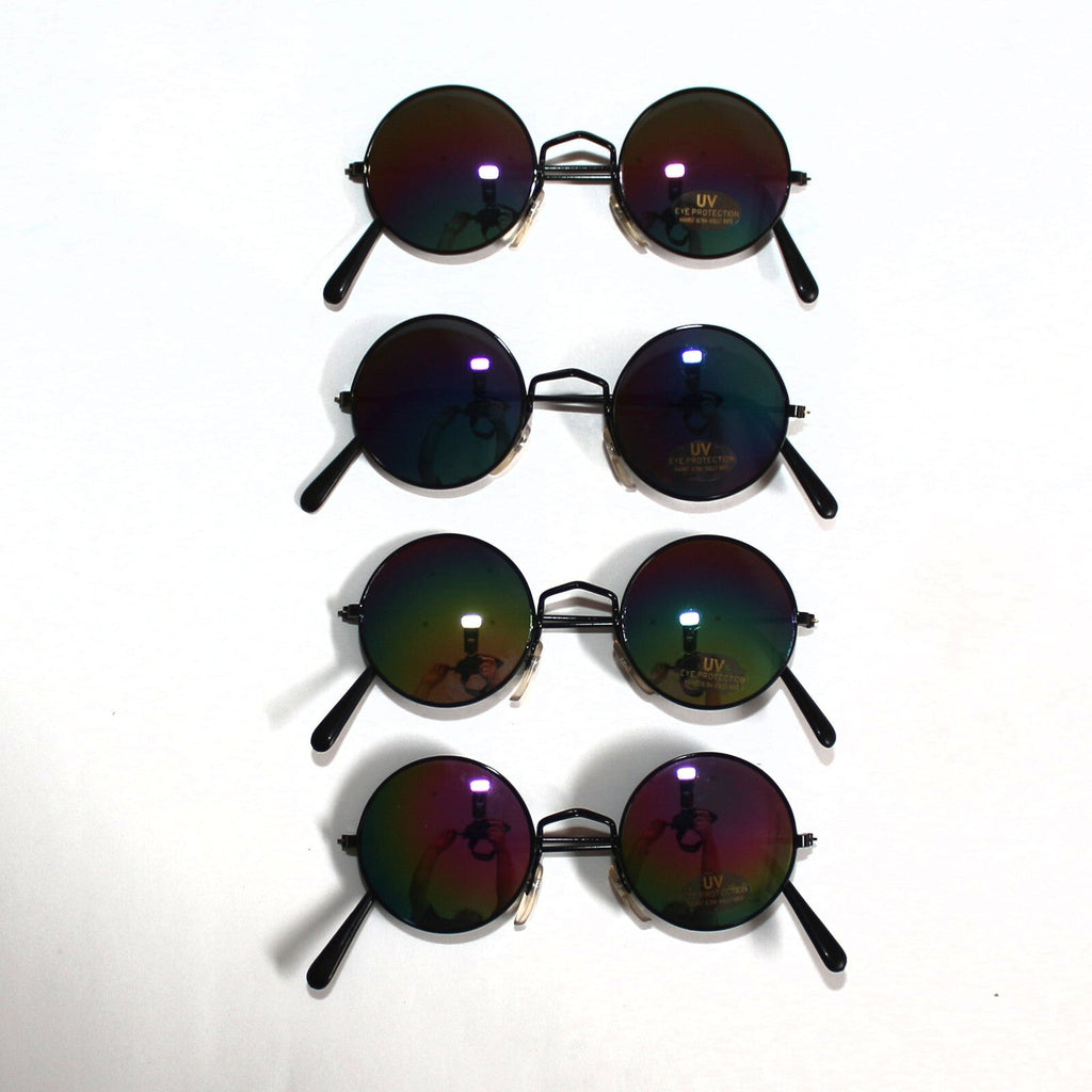 Runde schwarze Steampunk-Sonnenbrille verspiegelt