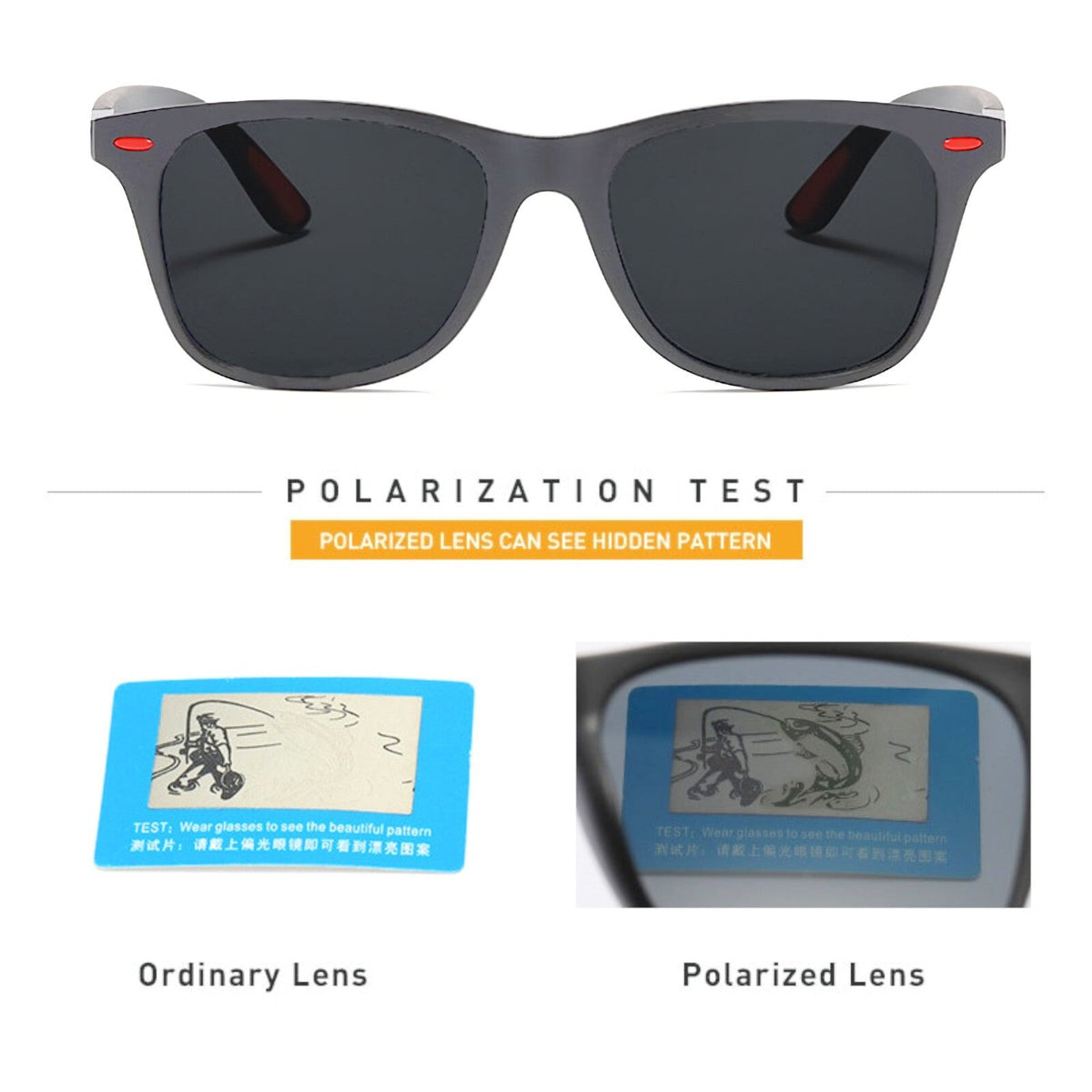 Grau-rote polarisierte Sonnenbrille
