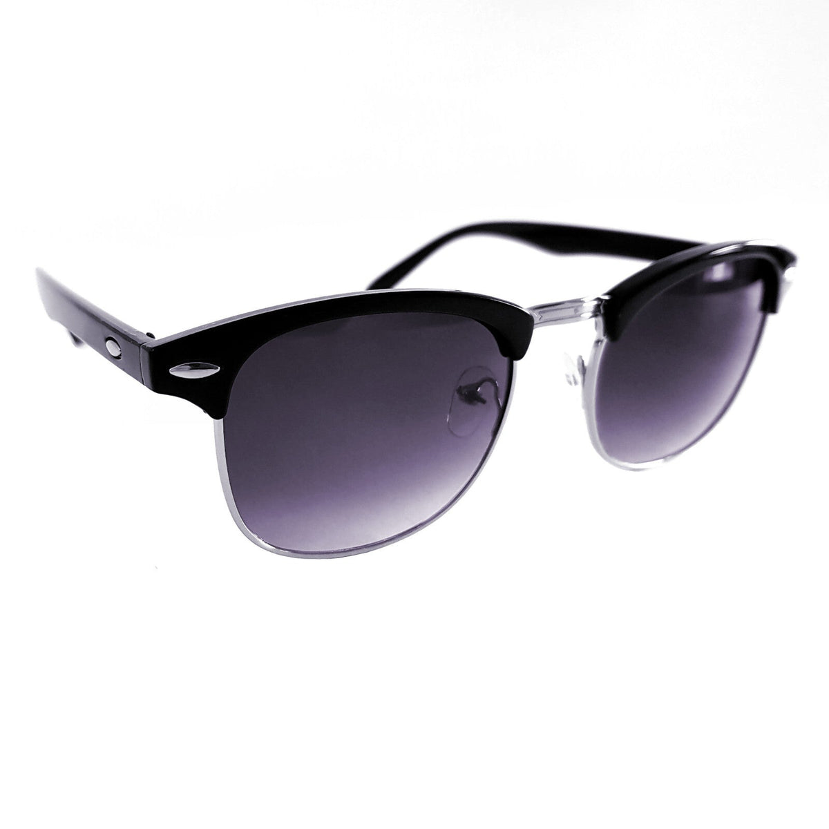 Schwarz-silberne Vintage Sonnenbrille