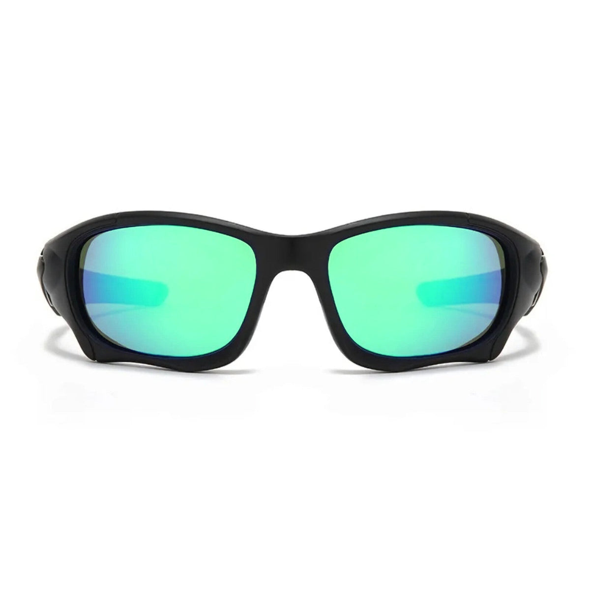 Schwarz-grüne Sport-Sonnenbrille aus Polycarbonat