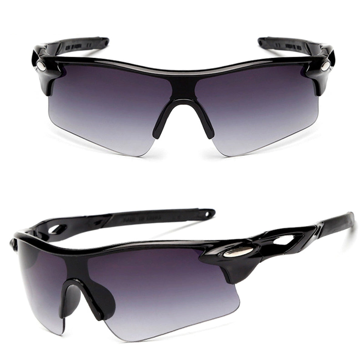 Schwarze polarisierte Sport-Sonnenbrille X1