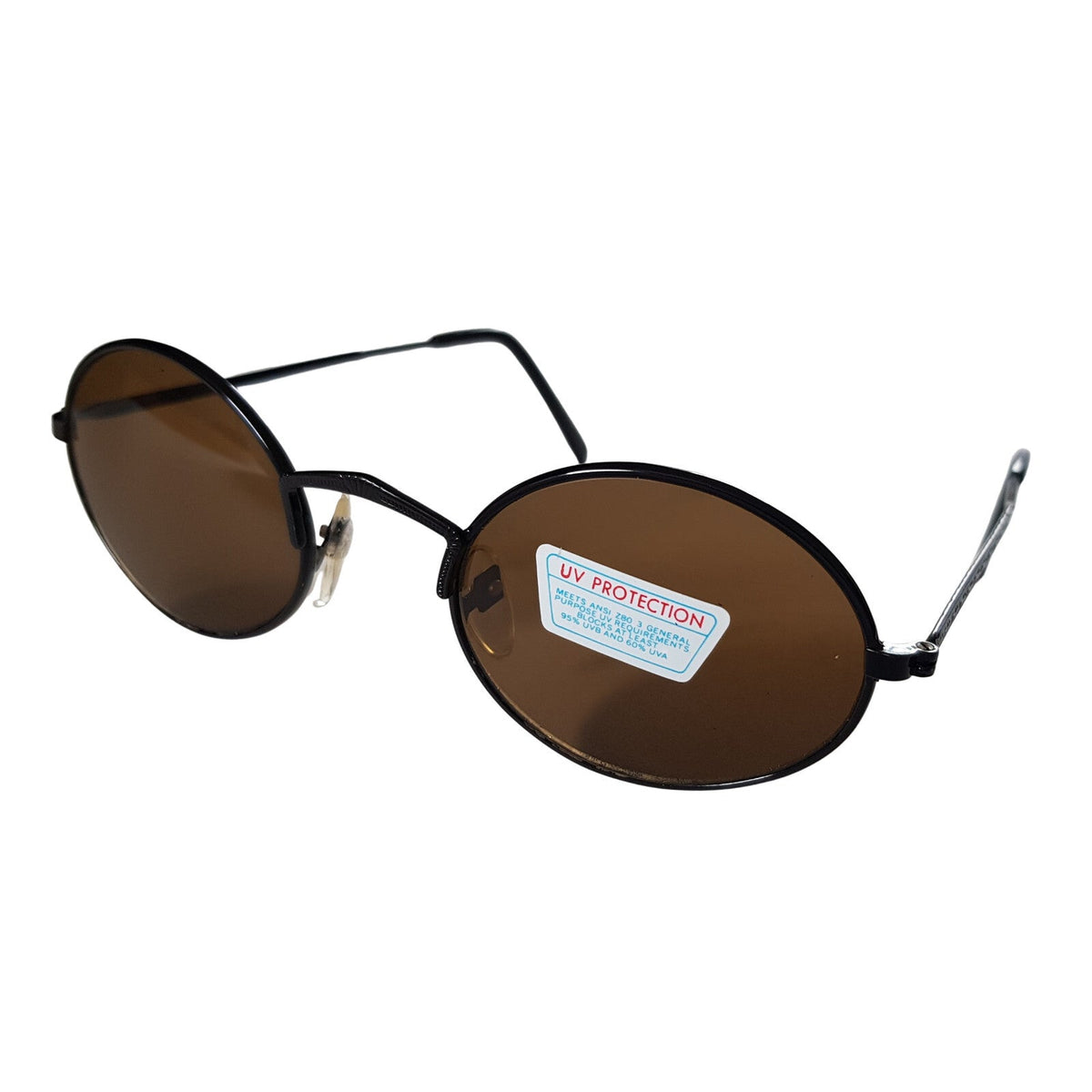 Runde schwarz-braune Steampunk-Sonnenbrille verspiegelt