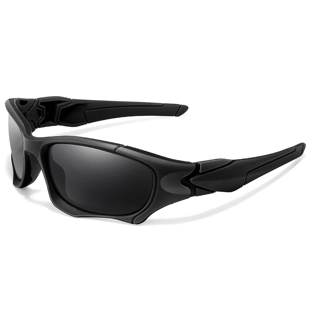 Schwarze Sport-Sonnenbrille aus Polycarbonat