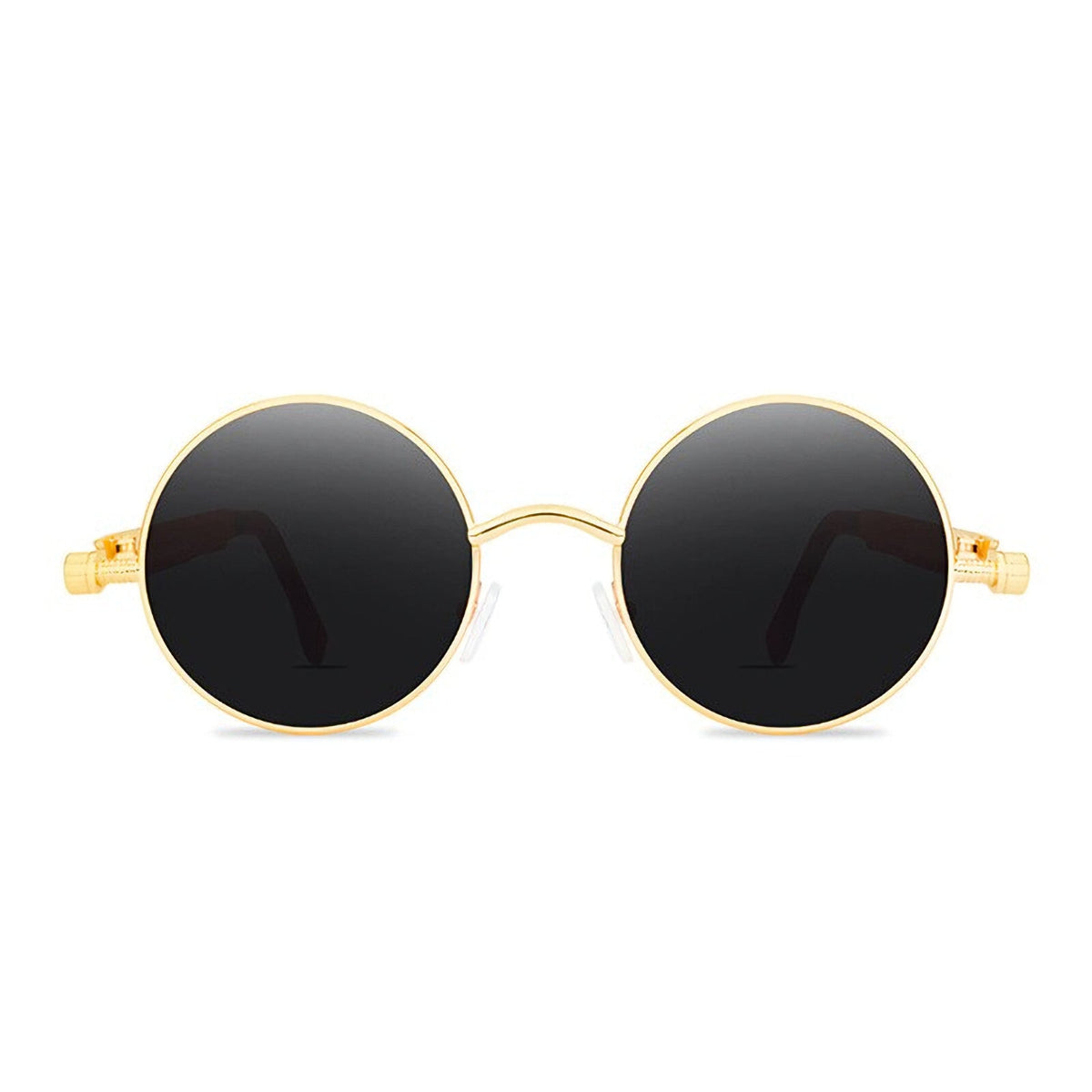Runde gold-schwarze Steampunk-Sonnenbrille