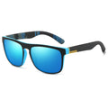 Schwarz-blaue polarisierte Sonnenbrille mit Spiegelgläsern