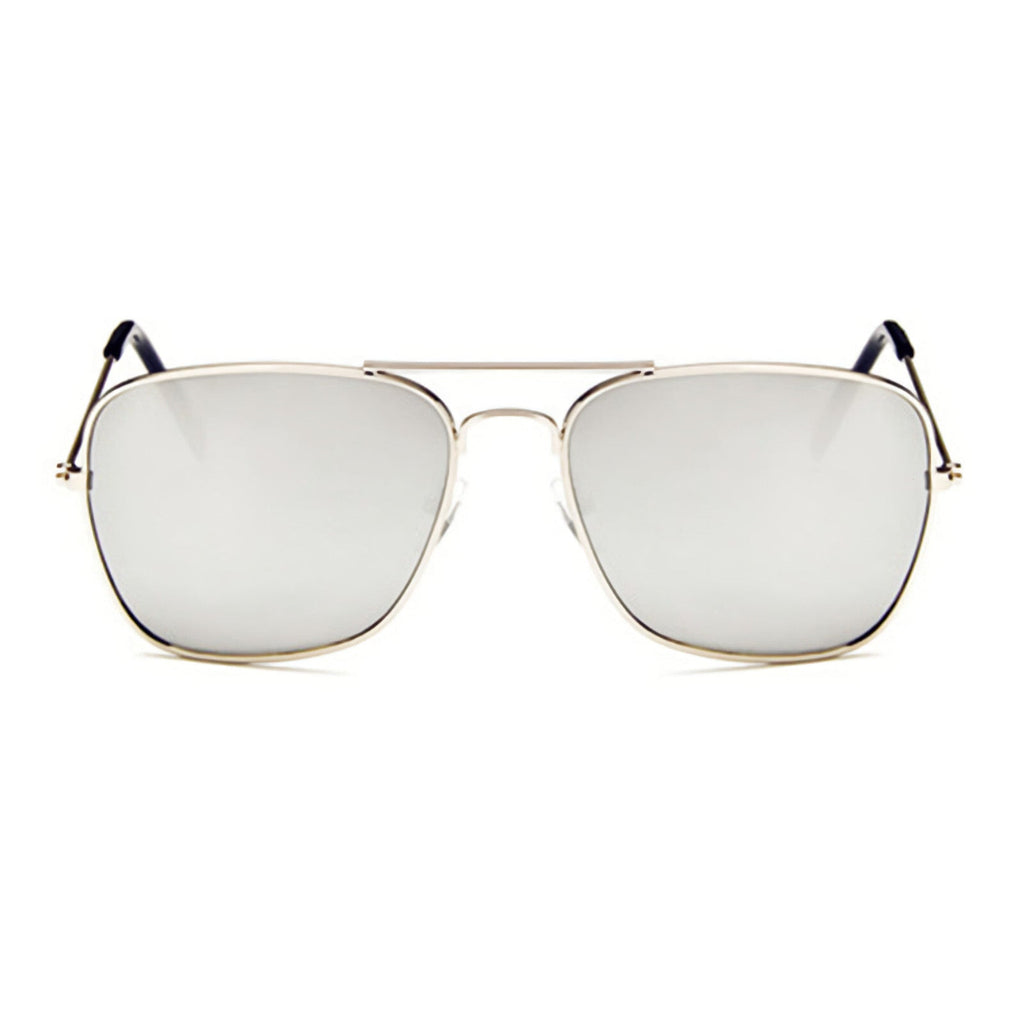 Silberne verspiegelte Piloten-Sonnenbrille