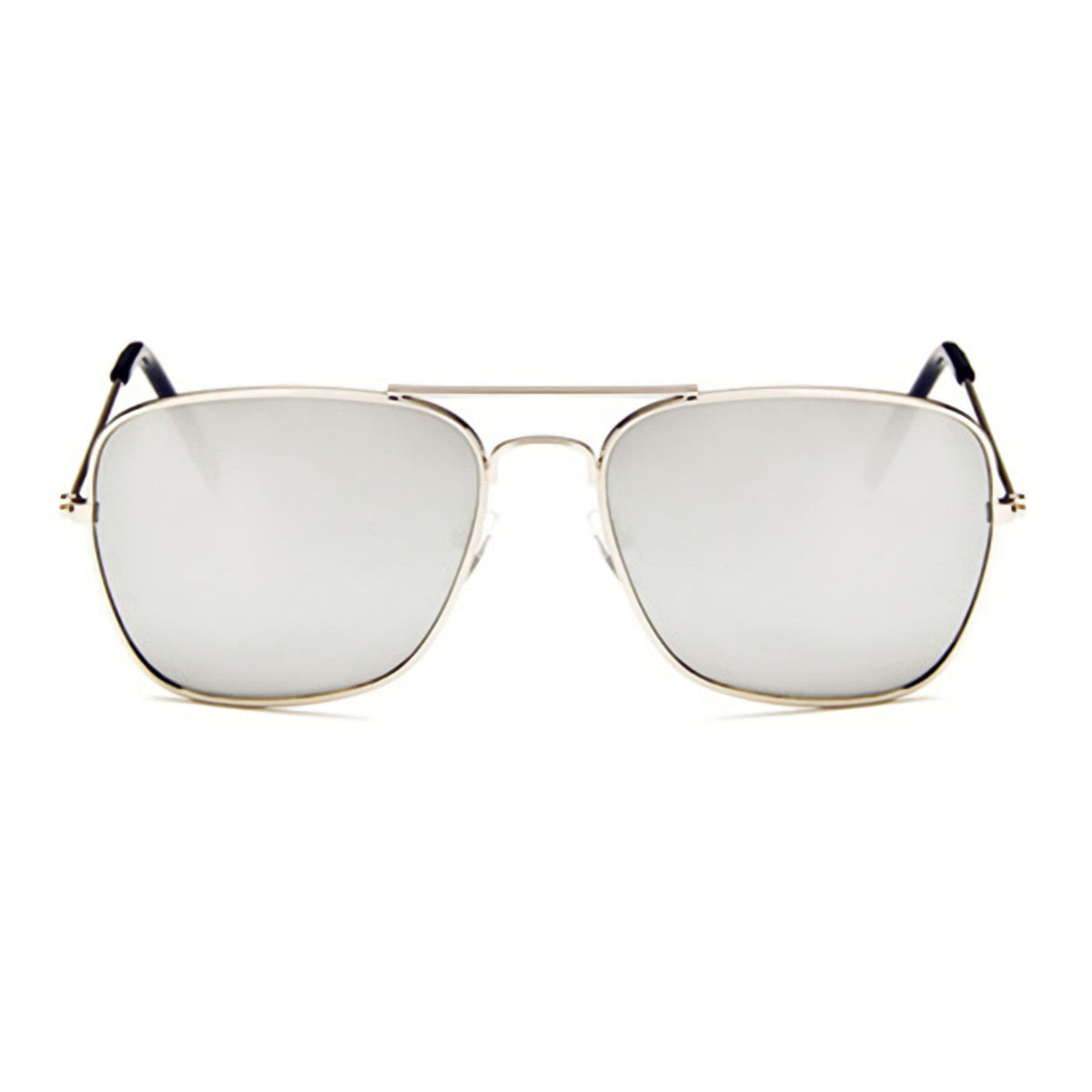 Silberne verspiegelte Piloten-Sonnenbrille