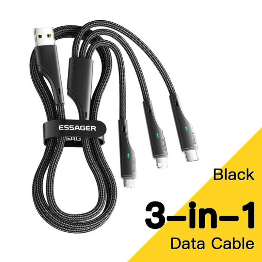 1,2m 3A USB Typ C Kabel Multi Micro Schnell Ladekabel iPhone Samsung Essager - 3KShop.de