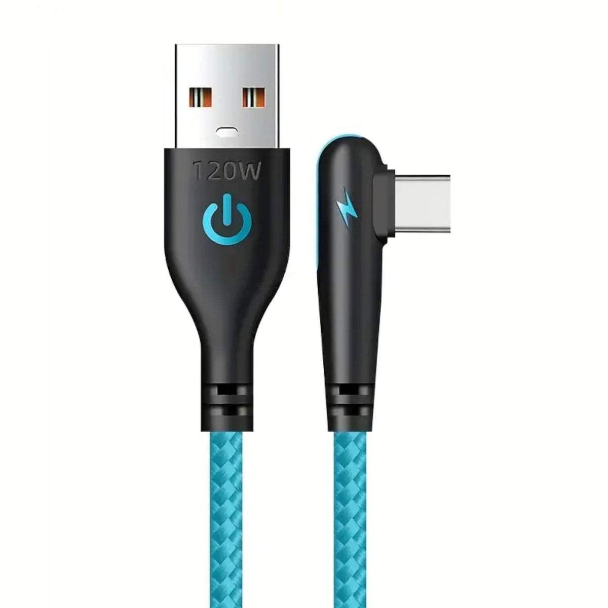 1m 2m Schnell Ladekabel USB Typ C Daten Handy Silikon Winkelstecker - 3KShop.de