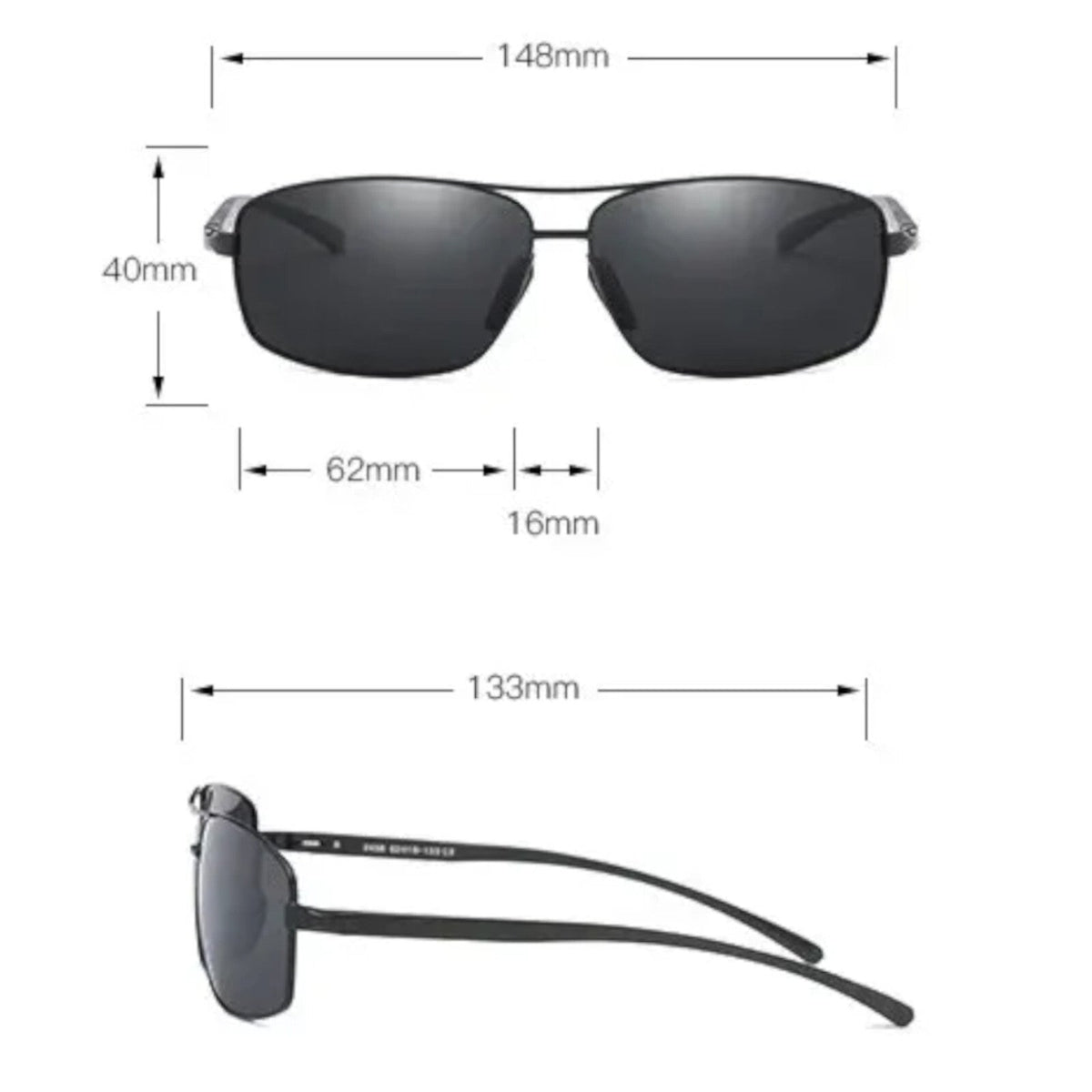 Gunmetal Piloten-Sonnenbrille aus Aluminium-Magnesium