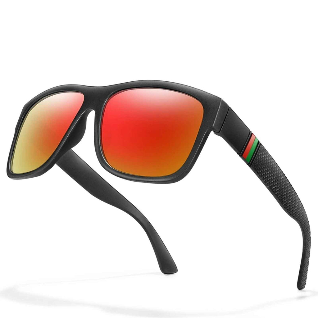Stylische Sonnenbrille Matt Schwarz Gläser Orange Cool 5417 O