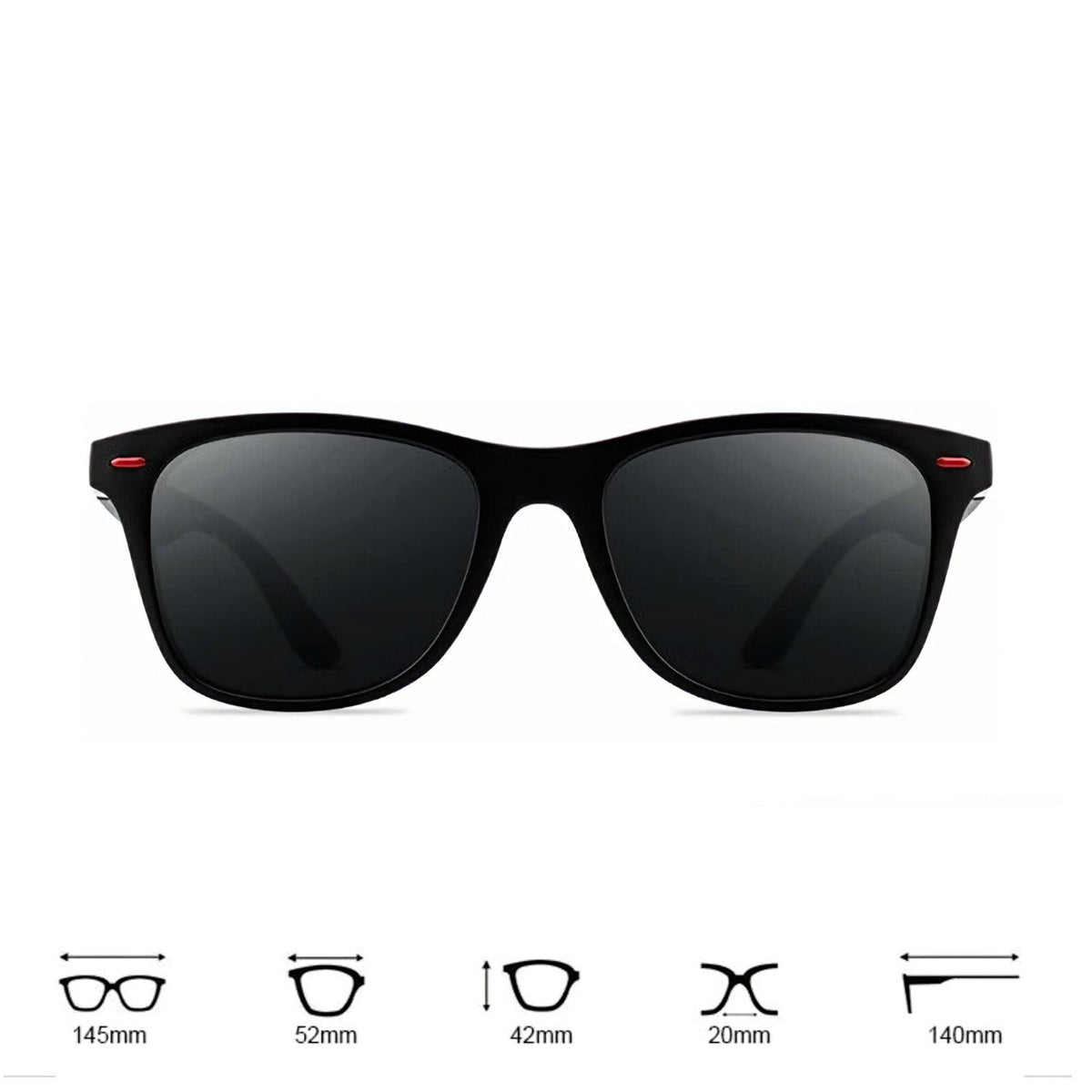 Mattschwarze polarisierte Blues-Brothers-Sonnenbrille