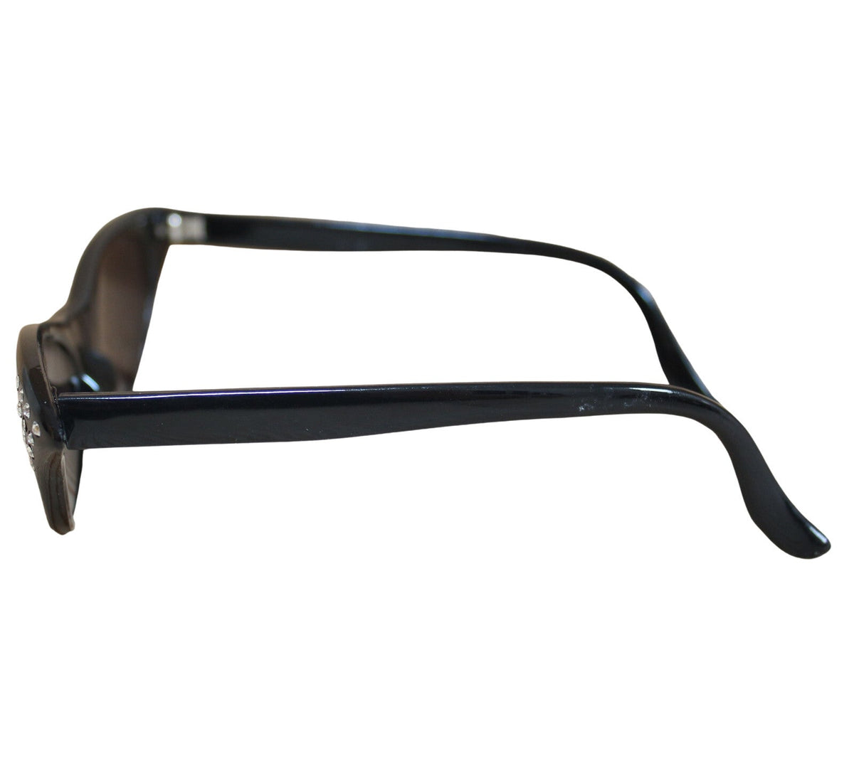 Schwarze Cat-Eye-Sonnenbrille mit Strass