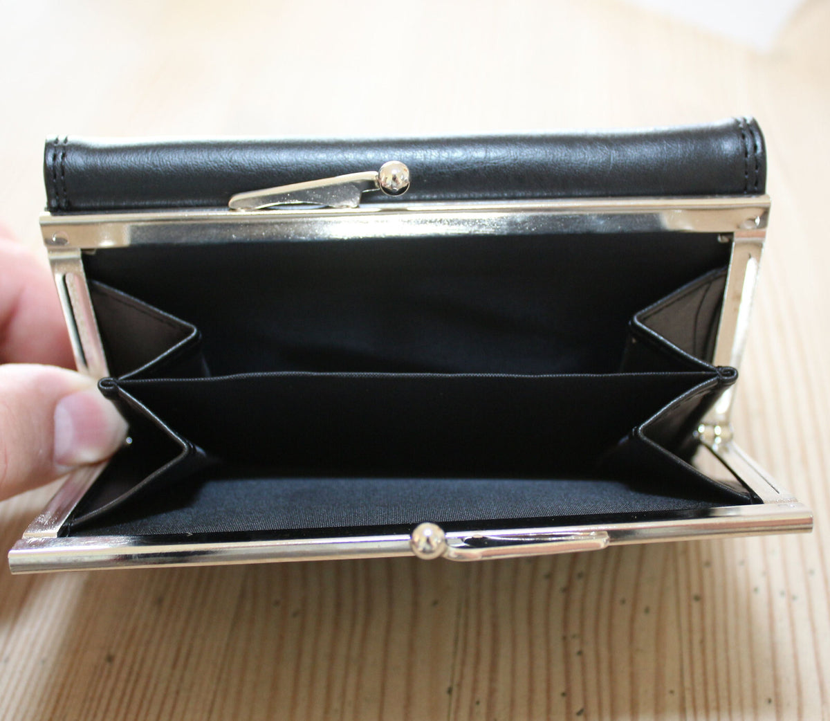 Portemonnaie Geldbörse Brieftasche Clipverschluss Leder Schwarz gross 2000-78P - 3KShop.de