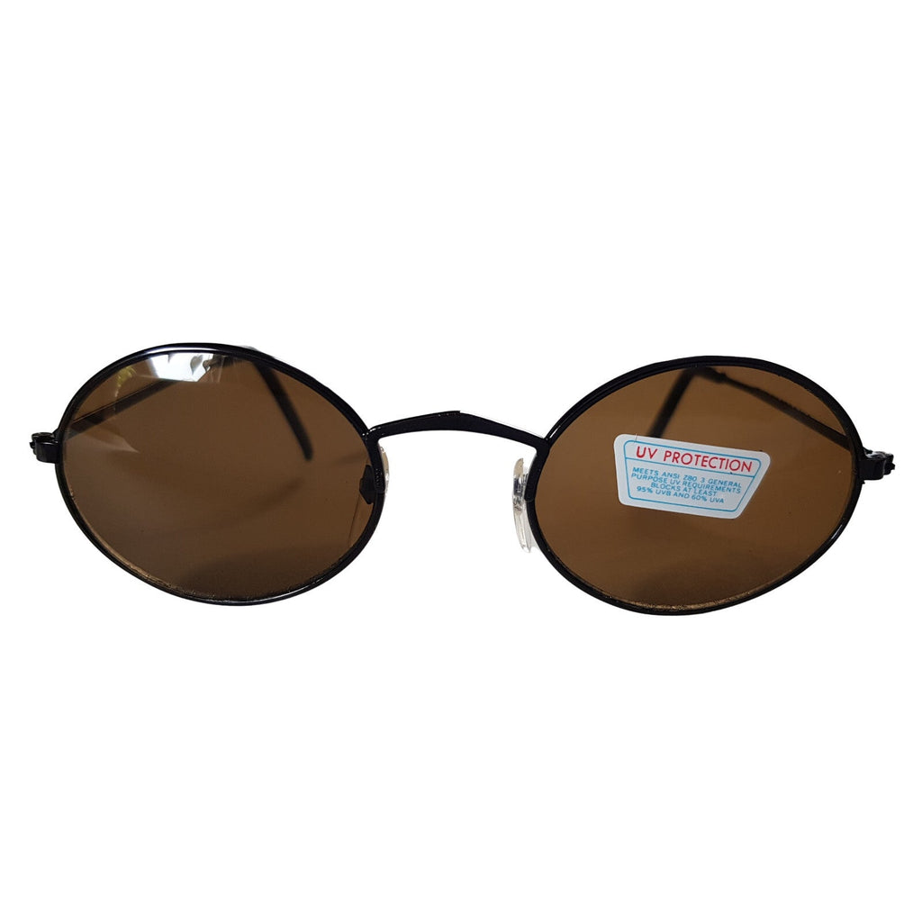 Runde schwarz-braune Steampunk-Sonnenbrille verspiegelt