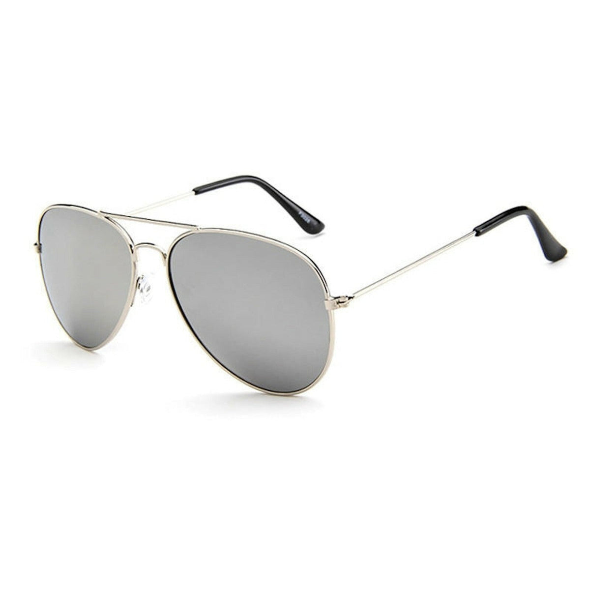 Silberne verspiegelte Piloten-Sonnenbrille