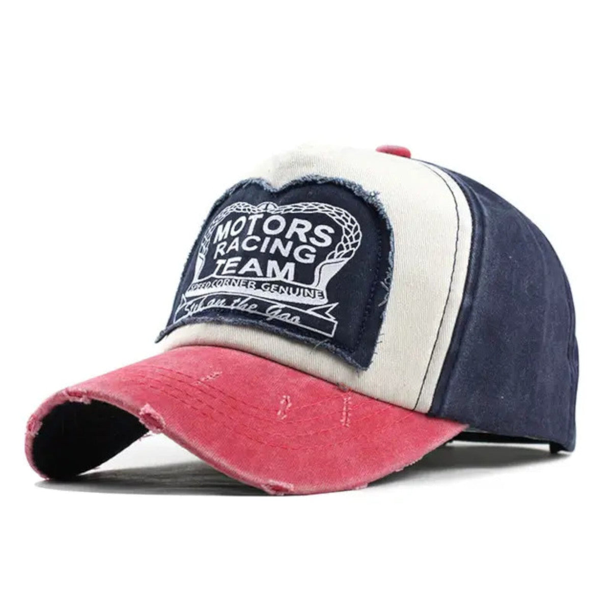 Motor Racing Vintage-Basecap aus Baumwolle mit Retro-Stickerei