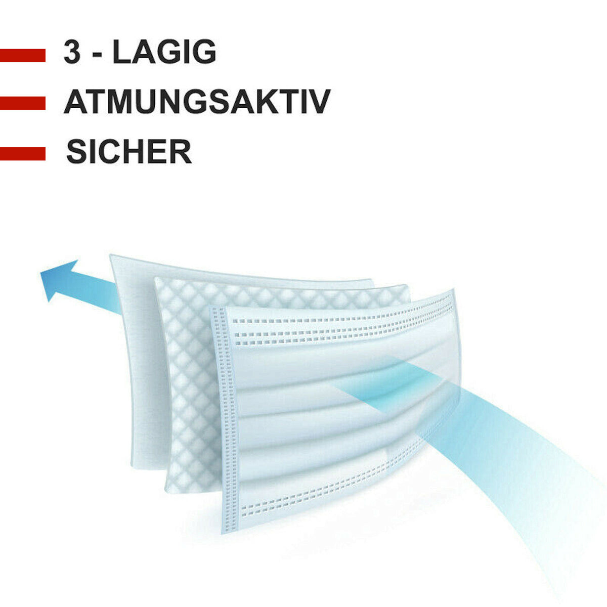 25 Medizinische OP Maske 3-lagig Mundschutz Atemschutz Gesichtsmaske Einweg - 3KShop.de