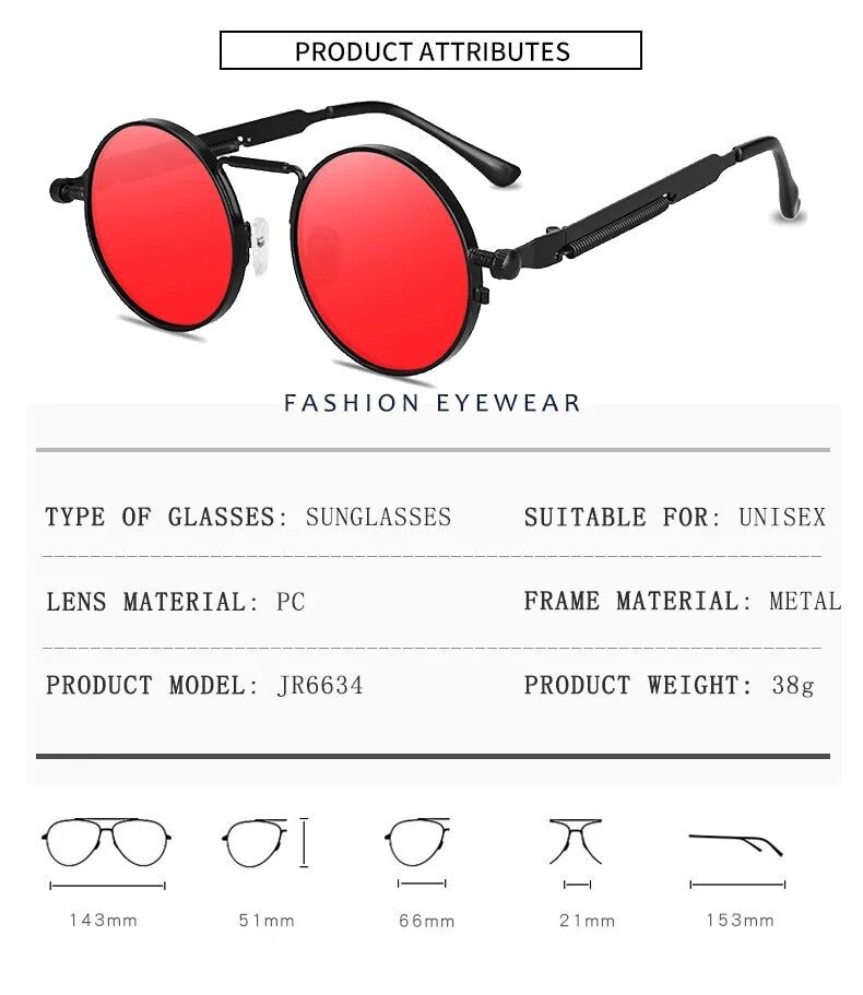 Runde goldene Steampunk-Sonnenbrille