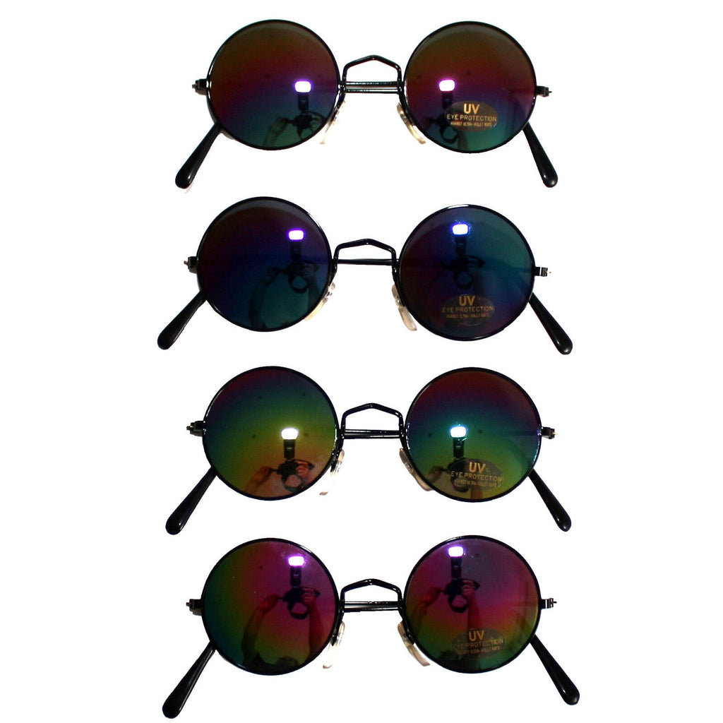 Runde schwarze Steampunk-Sonnenbrille verspiegelt