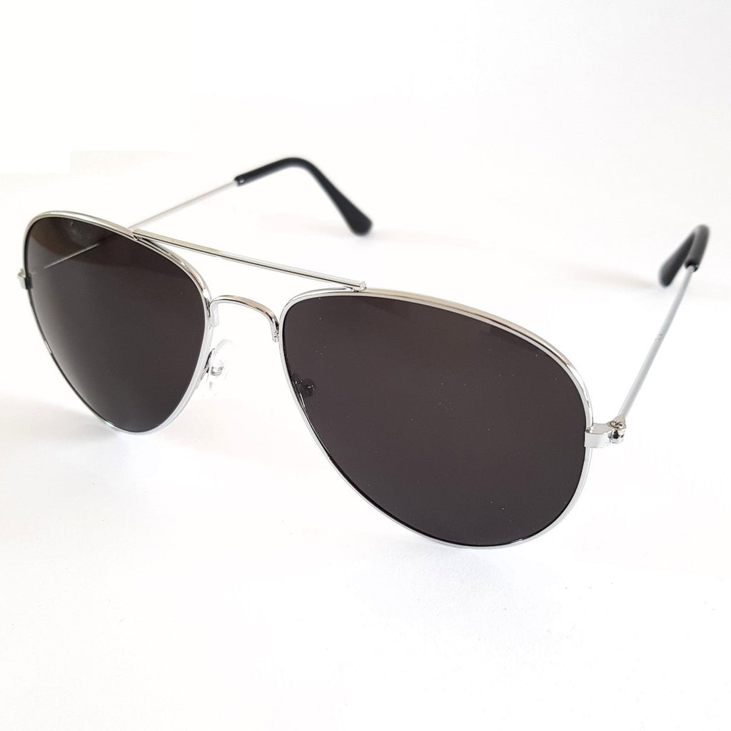Silber-dunkelgraue Piloten-Sonnenbrille