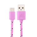 1m USB Typ C Stoffkabel X Ladekabel Sync Datenkabel pink S8 Sony Huawei HTC - 3KShop.de
