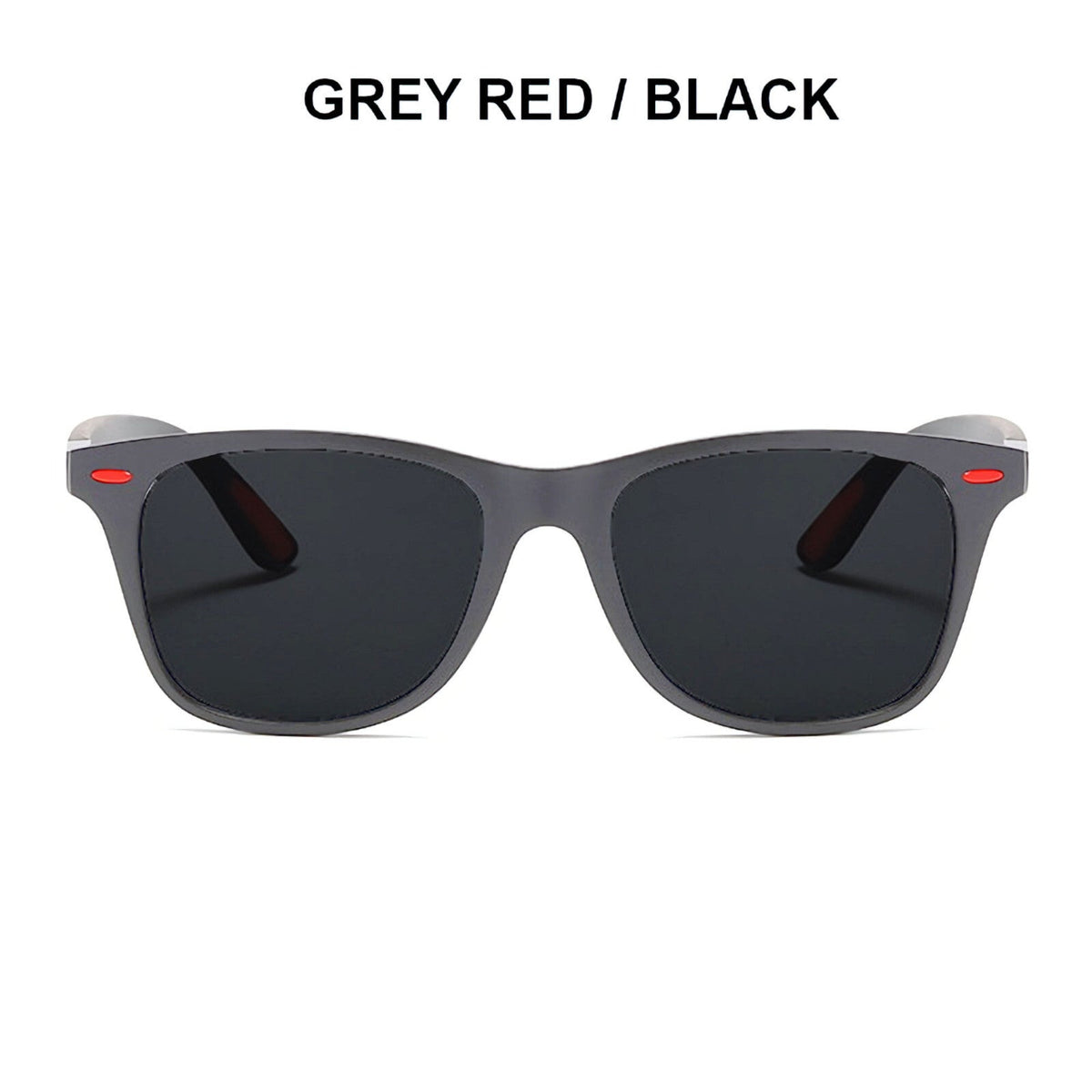 Grau-rote polarisierte Sonnenbrille