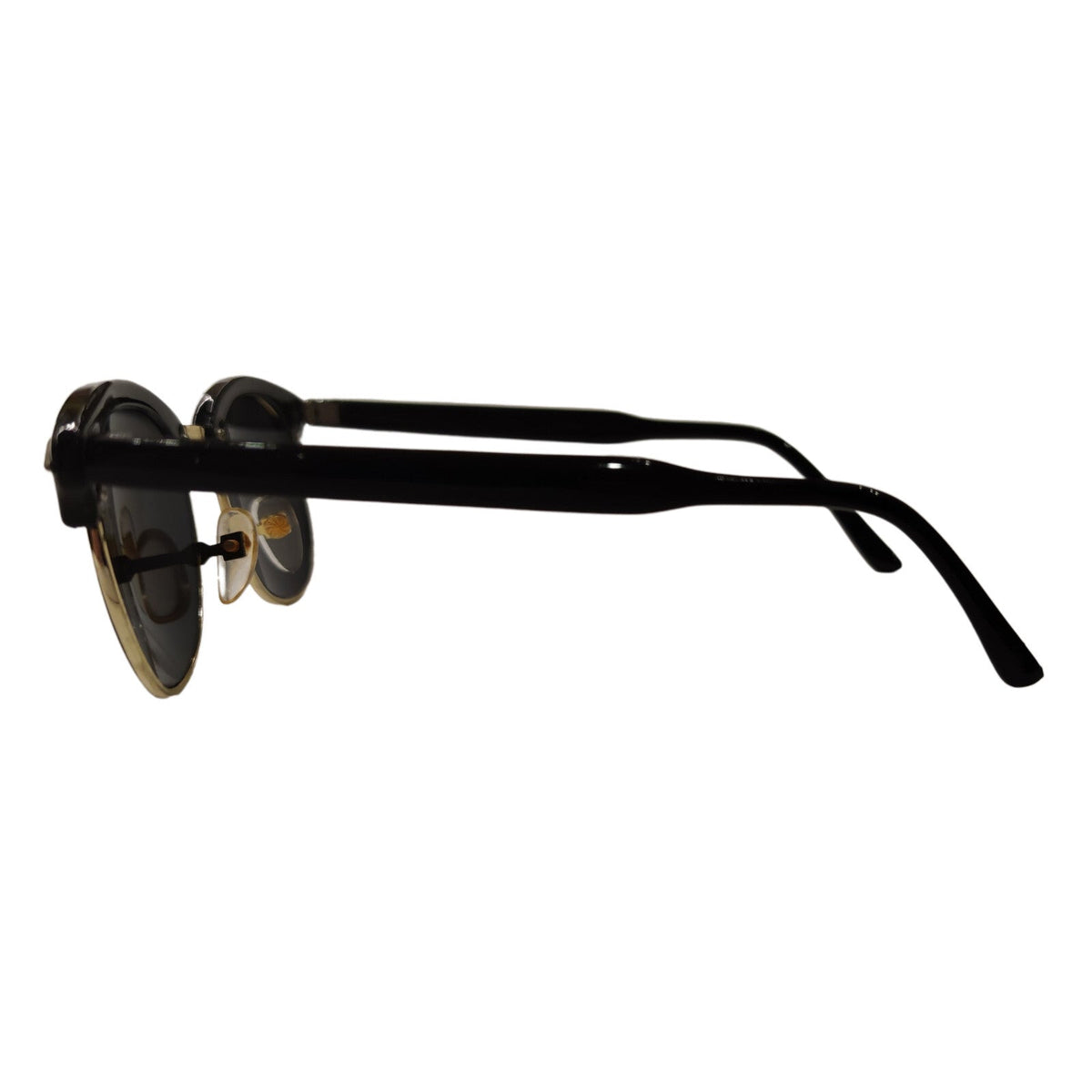 Schwarz-goldene Vintage Sonnenbrille mit Smoke-Gläsern