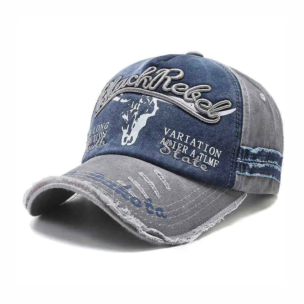 Black Rebel Vintage Basecap in Blau-Grau