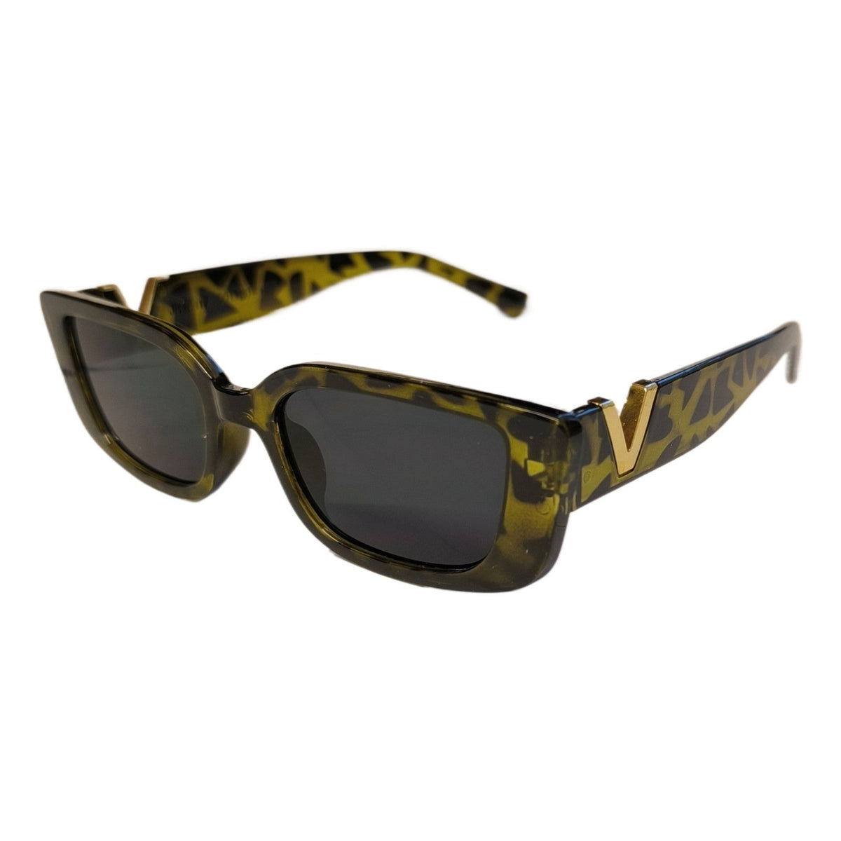 Grün-schwarze Cat-Eye-V-Sonnenbrille