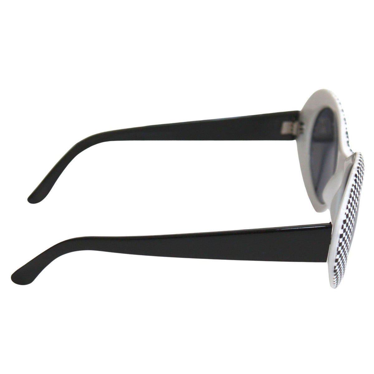 Schwarz-weiß karierte Cat-Eye-Partybrille